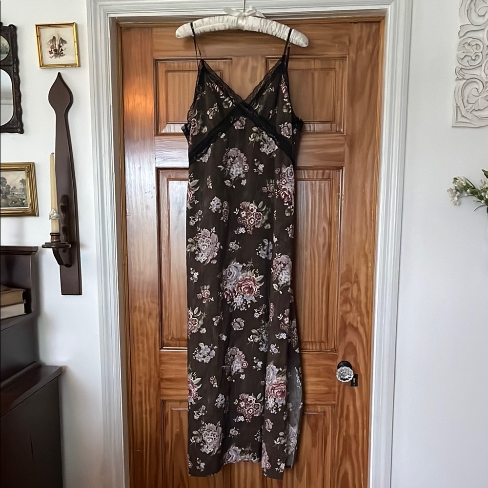 Floral Brock x H&M Lace Trim Midi Slip Dress